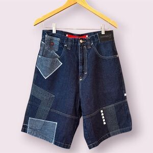 VOKAL By Nelly Y2K Baggy Hip Hop Denim Patchwork Jorts